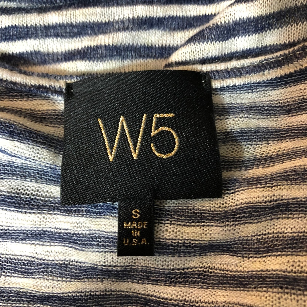 W5 Anthropologie Knitted Blue Stripe Top Sz S - Picture 7 of 7